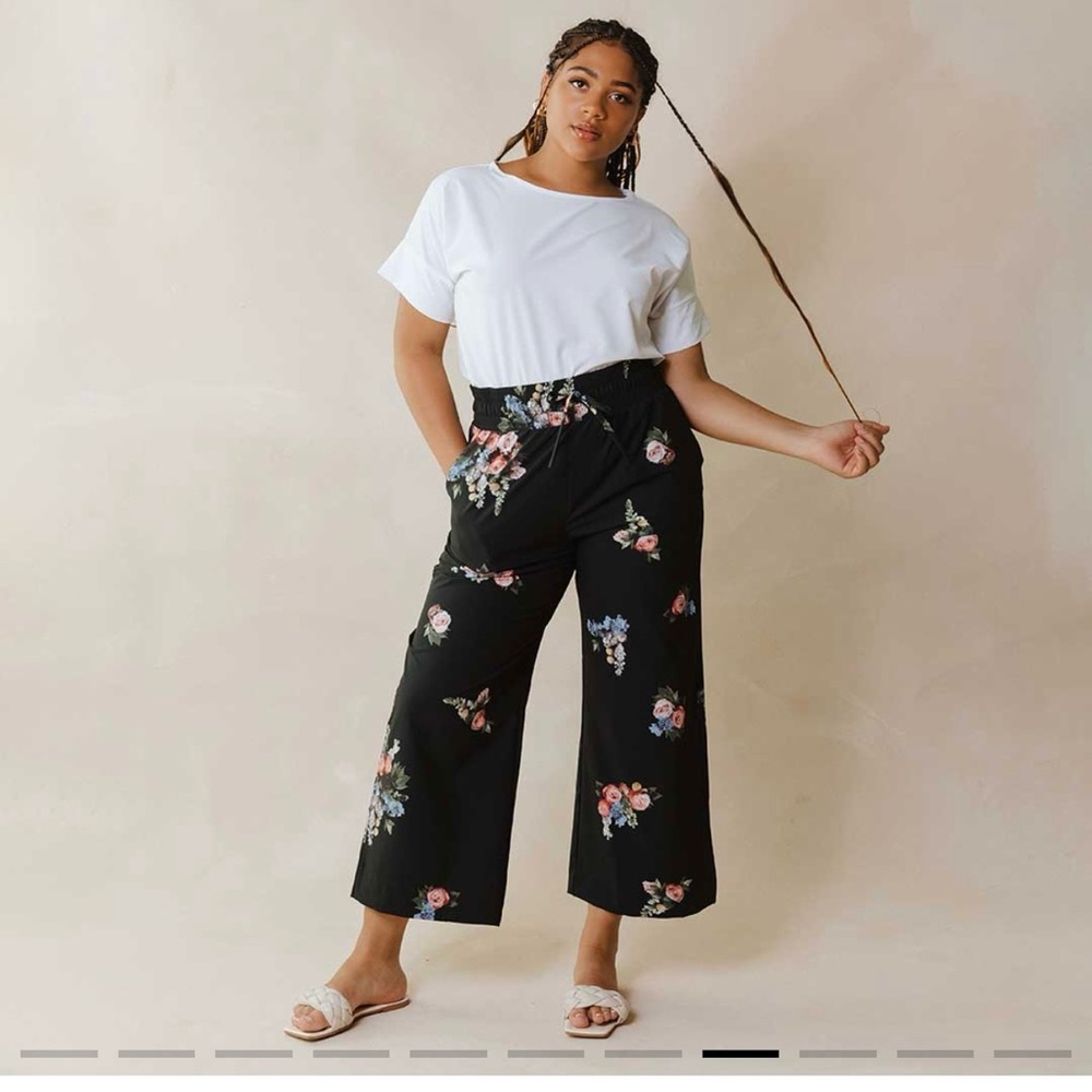 Albion Fit Audrey Wide Leg Floral Pants